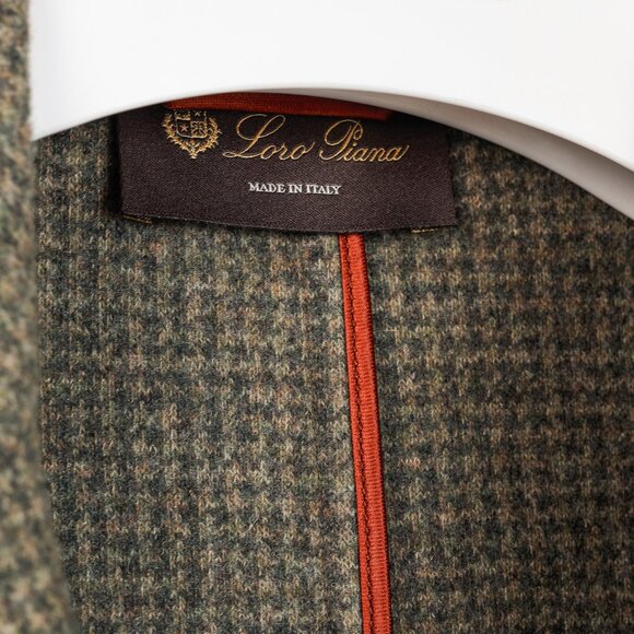 Loro Piana Green Houndstooth Cashmere-Blend Blazer - Picture 8 of 10